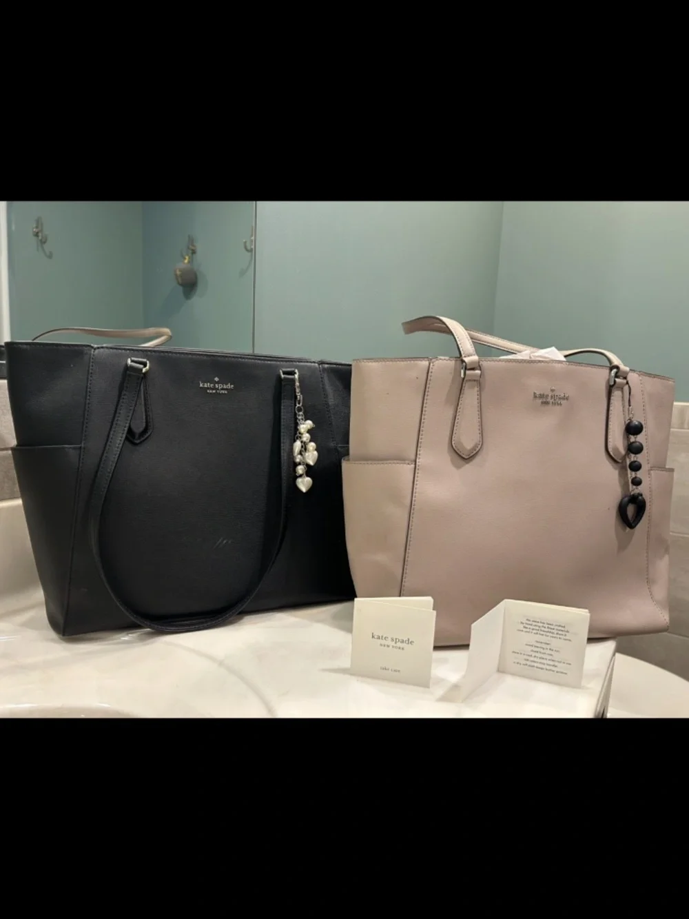 TWO Kate Spade Tippy leather work laptop totes set of 2